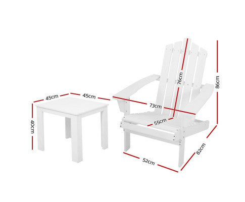 HADLEY 3 PIECE OUTDOOR LOUNGE SETTING - WHITE