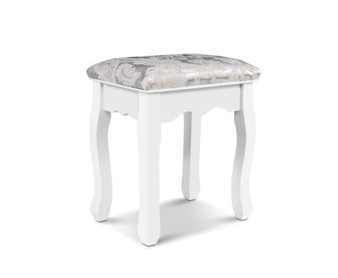 PRESLEY FABRIC DRESSING STOOL - WHITE