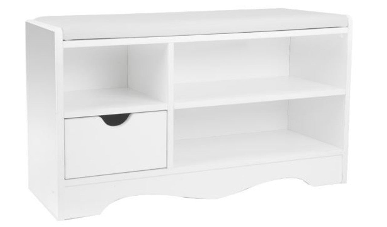 WENDY SHOE RACKS / BENCH WITH 1 STORAGE DRAWER - 450(H) x 800(W) - ASSORTED COLOURS