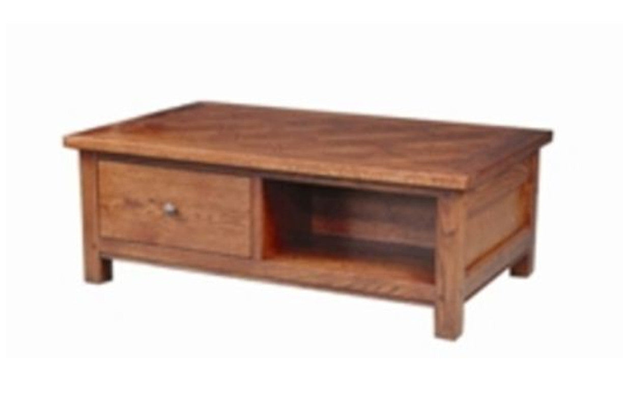 DUOLYN AMERICAN OAK COFFEE TABLE - (MODEL16-1--1-13-15-21-914-20)-1200(W) X 750(D)- AS PICTURED