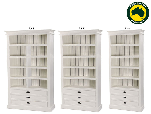 DARIA (AUSSIE MADE) HIGHLINE BOOKCASE WITH 3 DRAWERS COLLECTION - ASSORTED PAINTED COLOURS