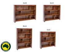 DERBY (AUSSIE MADE) LOWLINE BOOKCASE COLLECTION - ASSORTED STAINED COLOURS - STARTING FROM $399