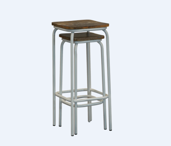 DETRIOT STOOL (SET OF 2) - WHITE / MULTI
