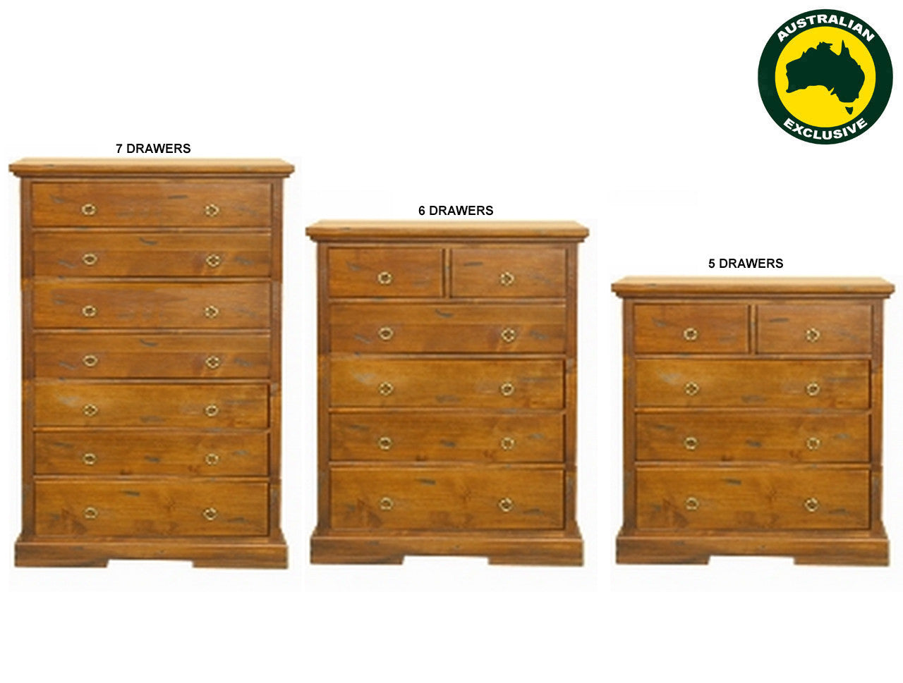 DONSILIA (AUSSIE MADE) TALLBOY COLLECTION - ASSORTED STAINED COLOURS - STARTING FROM $899