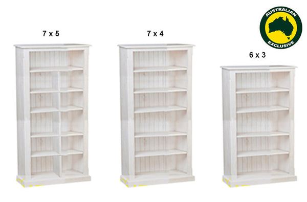DRAGON (AUSSIE MADE) HIGHLINE WITH 70mm FACINGS BOOKCASE COLLECTION - ASSORTED PAINTED COLOURS