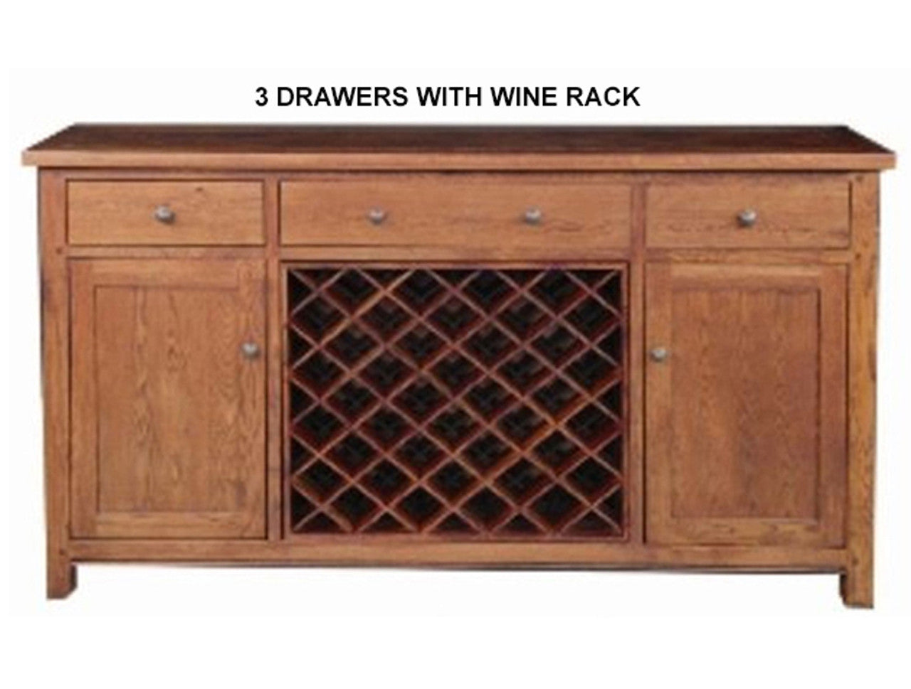 DUOLYN AMERICAN OAK HARWOOD BUFFET - AS PICTURED