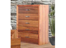 ECCLISE 5 DRAWER TALLBOY - 1160(H) x 900(W) x 450(D) - BLACKWOOD