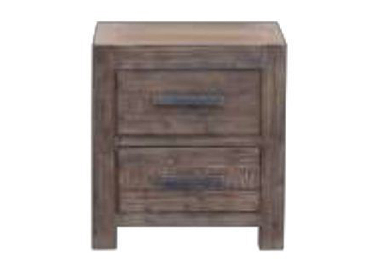 EDISON QUEEN 3 PIECE BEDSIDE BEDROOM SUITE - BRUSHED BROWN