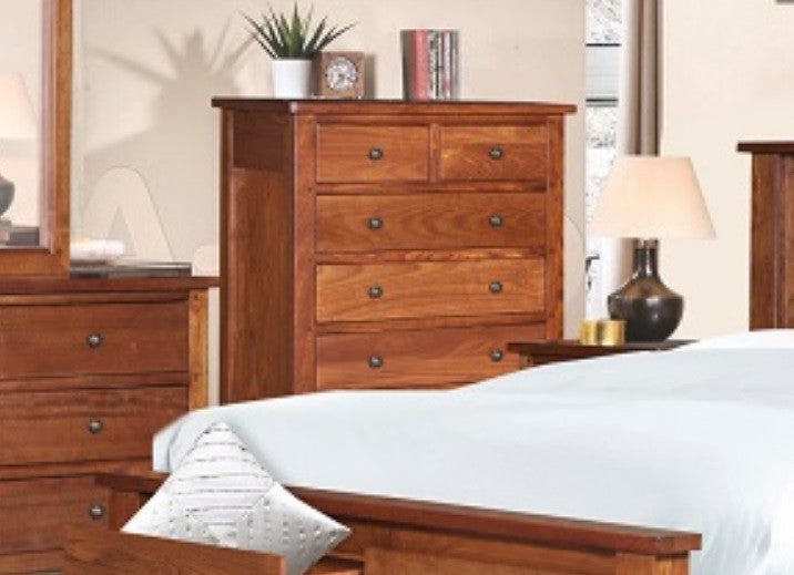 DUOLYN 6 DRAWER TALLBOY (MODEL:16-1-1-13-15-21-914-20) - 1200(H) x 900(W) -WARM TEAK