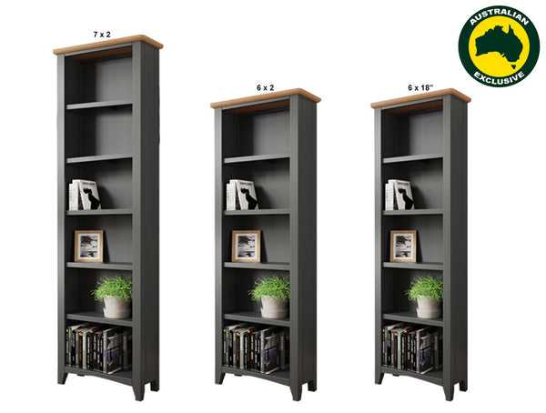 EMMETT (AUSSIE MADE) SKINNY BOOKCASE COLLECTION - ASSORTED PAINTED COLOURS