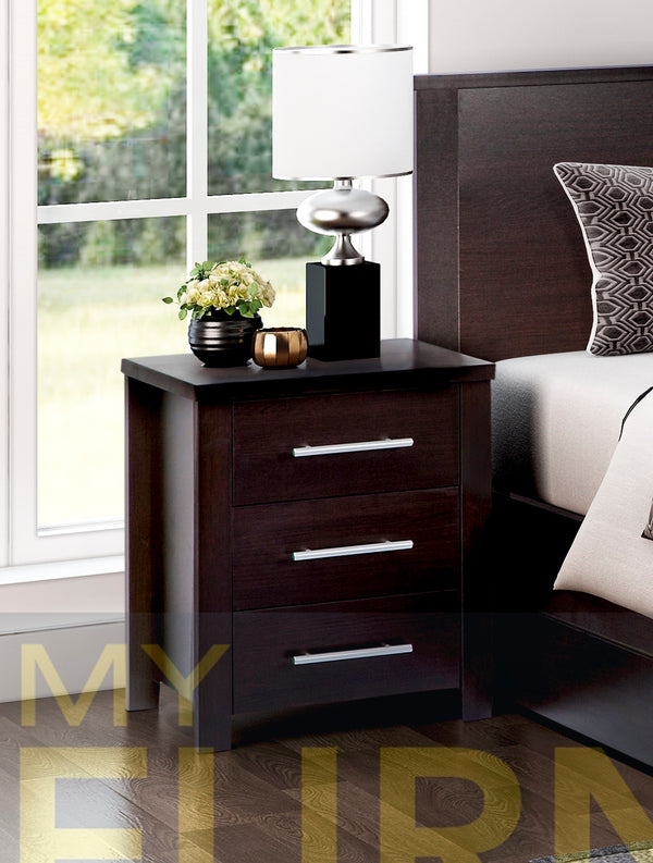 Amazing 3 Drawer Bedside Table (MODEL:3-18-5) - Light Oak , White Or Chocolate
