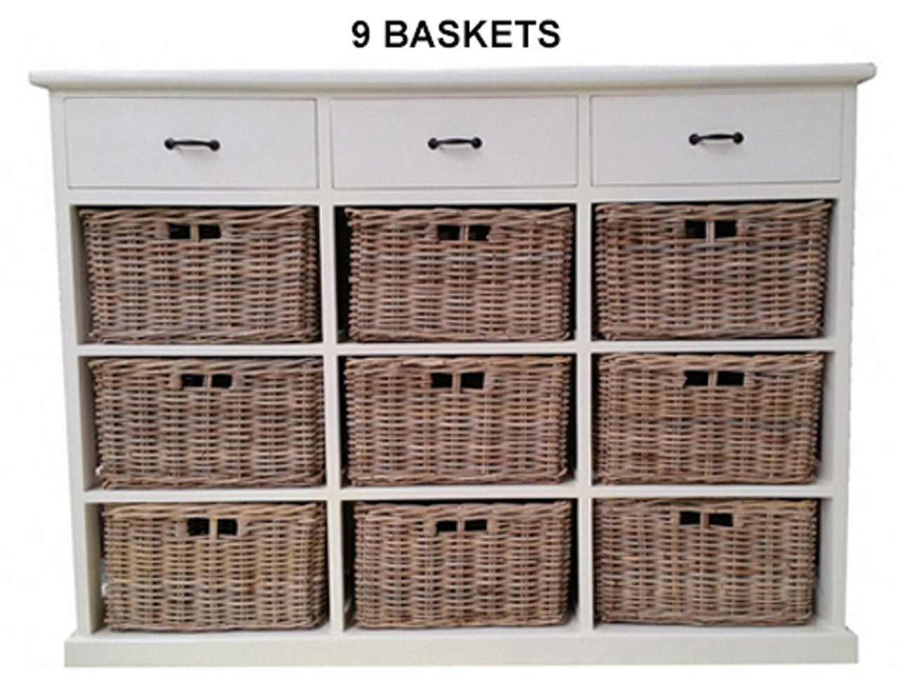 ELEMENTS STORAGE CHEST WITH BASKETS & DRAWERS COLLECTION - KUBU GREY / WHITE