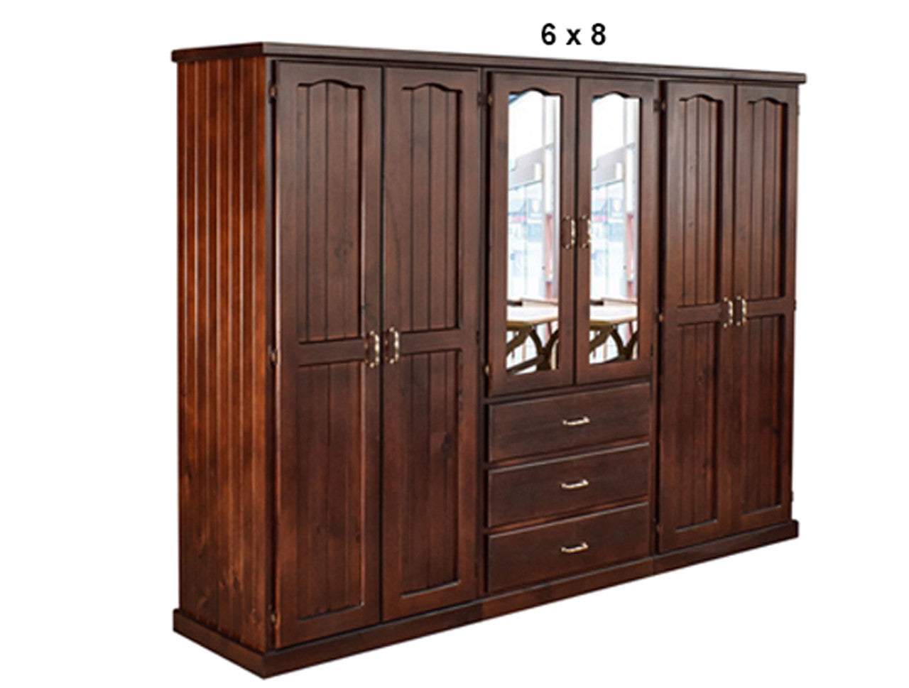 EMPIRE GAD (AUSSIE MADE) 3 PIECE (4 SECTIONS) MULTI-ROBE WITH 6 DOORS / 3 DRAWERS COLLECTION - ASSORTED STAINED COLOURS - STARTING FROM $2599