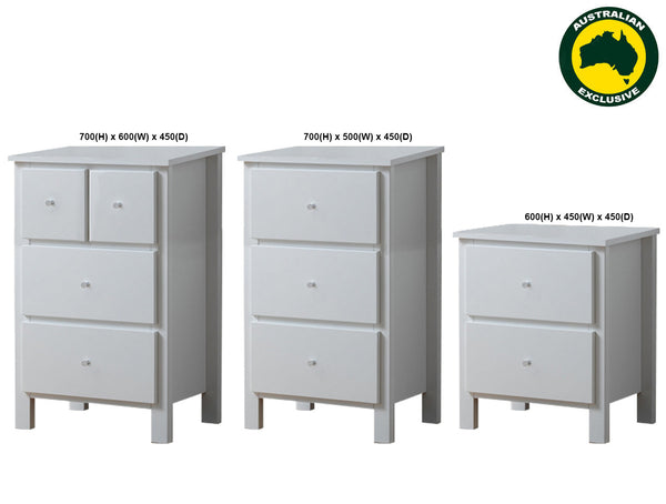 EMPRESS (AUSSIE MADE) BEDSIDE TABLE COLLECTION - ASSORTED PAINTED COLOURS