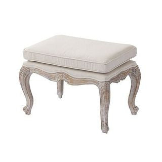 BICHIR FABRIC OTTOMAN - WHITE WASHED