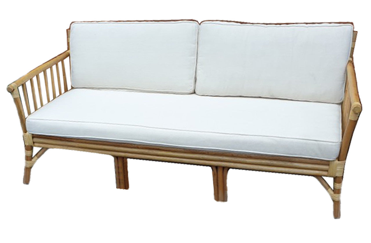 EVA 3 SEATER CANE LOUNGE SOFA (MODEL: DET822) INCLUDING CUSHIONS - NATURAL