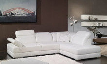 CONCETTO (F2014) 3 SEATER LEATHER/ETTE COMBINATION CHAISE LOUNGE - ASSORTED COLOURS
