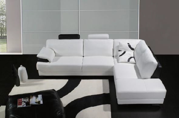 AUDREY (F2019) 3 SEATER LEATHER/ETTE COMBINATION CHAISE LOUNGE - ASSORTED COLOURS
