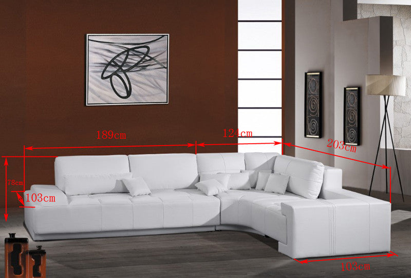 STEINN (F2044) 3 SEATER 100% ITALIAN LEATHER/ETTE COMBINATION CHAISE LOUNGE - ASSORTED COLOURS