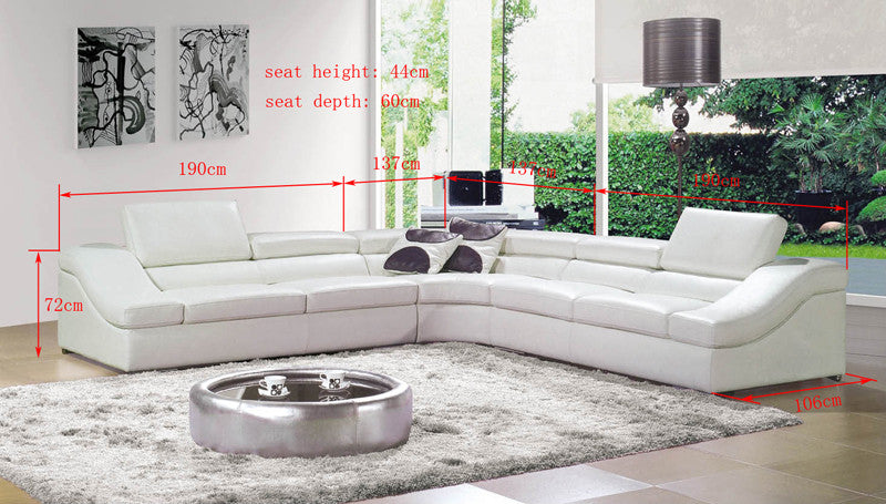 CADENZA-III (F2045C) 3 SEATER + 3 SEATER LEATHER/ETTE COMBINATION CORNER LOUNGE SUITE - ASSORTED COLOURS