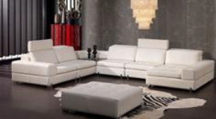 ERICH (F2075) LEATHER/ETTE COMBINATION CORNER CHAISE LOUNGE SUITE - ASSORTED COLOURS