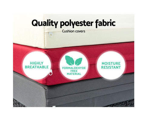 VERENA (SET OF 2) OUTDOOR SUN LOUNGE WITH CUSHION - BLACK