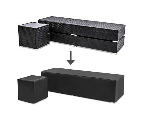 VERENA 3 PIECE OUTDOOR SUN LOUNGE SETTING - BLACK