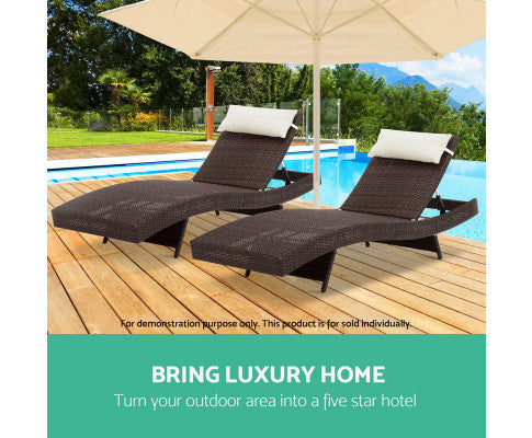 REEZMAR OUTDOOR WICKER SUN LOUNGE - BROWN