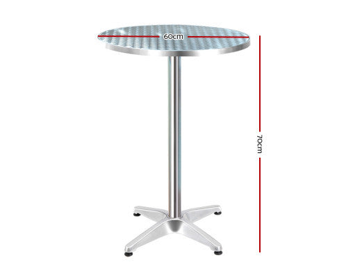 LEVI INDOOR/ OUTDOOR ROUND BAR TABLE - SILVER
