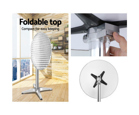 LEVI INDOOR/ OUTDOOR ROUND BAR TABLE - SILVER