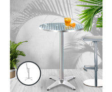 LEVI INDOOR/ OUTDOOR ROUND BAR TABLE - SILVER