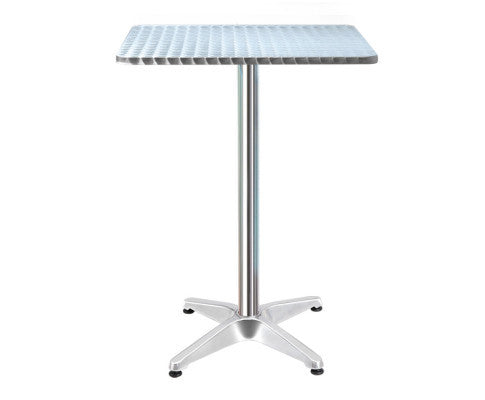 LEVI INDOOR/ OUTDOOR ADJUSTABLE SQUARE BAR TABLE - SILVER