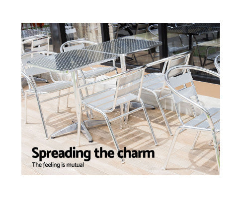 LEVI INDOOR/ OUTDOOR ADJUSTABLE SQUARE BAR TABLE - SILVER