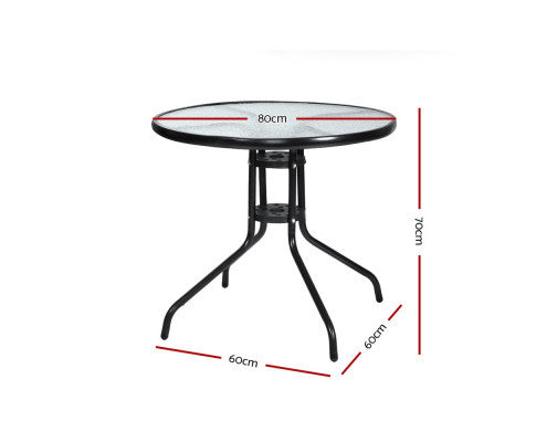 AYLIN INDOOR/ OUTDOOR ROUND GLASS BAR TABLE - AS PICTURED