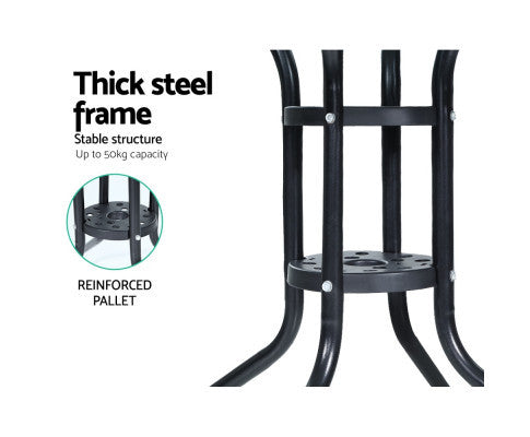 AYLIN INDOOR/ OUTDOOR ROUND GLASS BAR TABLE - AS PICTURED