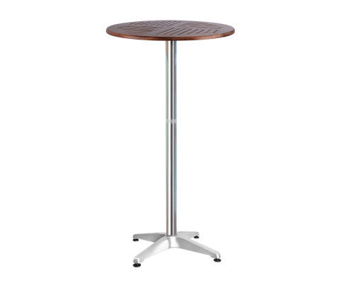 LEVI INDOOR/ OUTDOOR ADJUSTABLE ROUND BAR TABLE - WOODEN