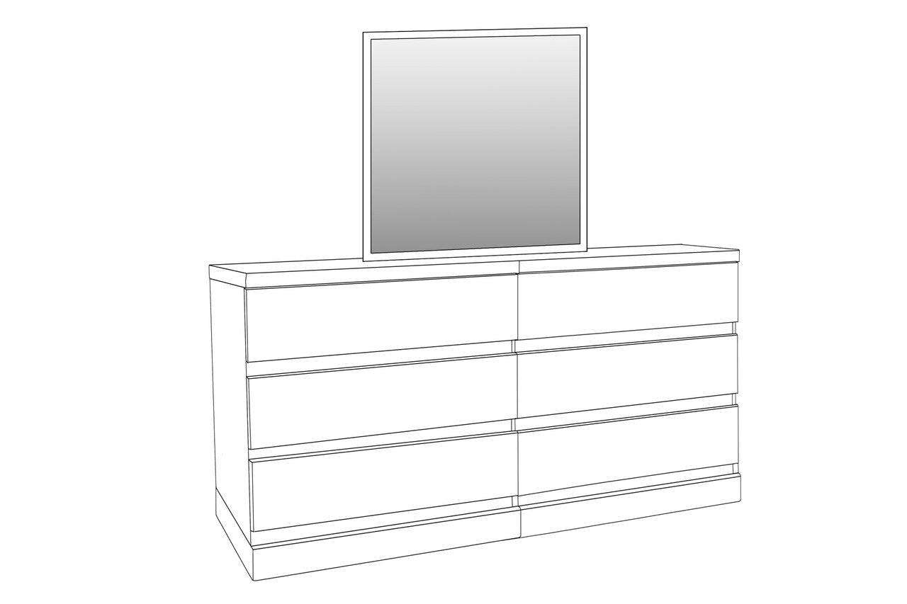 FLETCHER (AUSSIE MADE) 6 DRAWER DRESSER WITH MIRROR - ASSORTED COLOURS