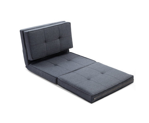 AMADEUS LINEN FLOOR LOUNGE RECLINER SOFA BED - GREY