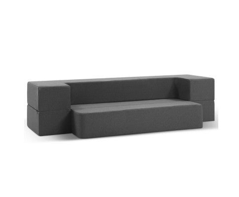 QUARTZ SOFA BED FOLDING FOAM MATTRESS - DARK GREY