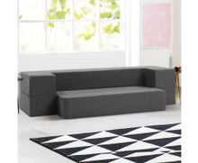QUARTZ SOFA BED FOLDING FOAM MATTRESS - DARK GREY