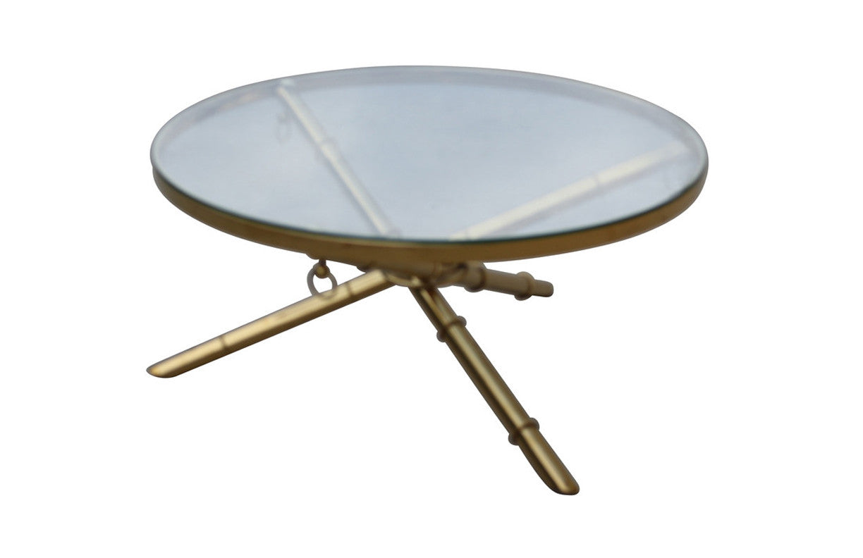 FORUM ROUND COFFEE TABLE - 900(DIAM) - ROSE GOLD / CLEAR