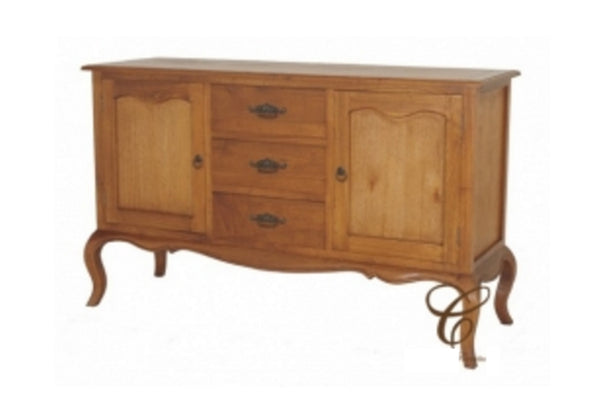 FRENCH PROVINCIAL BUFFET 3 DRAWERS & 2 DOORS - 930(H) X 1540(W) -(SB 203 FP) - LIGHT PECAN
