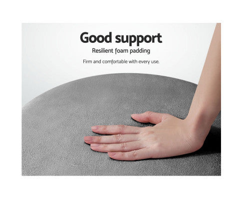 LINDEN VELVET FABRIC OTTOMAN FOOTSTOOL - CHARCOAL