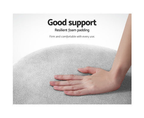 LINDEN VELVET FABRIC OTTOMAN FOOTSTOOL - GREY