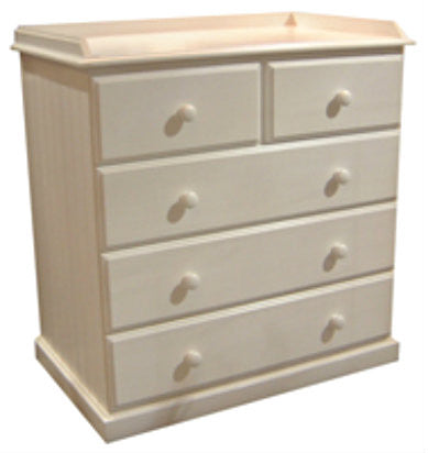 BABY CHANGE (AUSSIE MADE) TABLE 5 DRAWERS - 910(H) X 900(W) - ASSORTED STAINED COLOURS