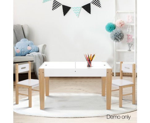 KYLE KIDS TABLE AND CHAIR SET ( FUNKI-HAY-WH-NT ) - TWO - TONE