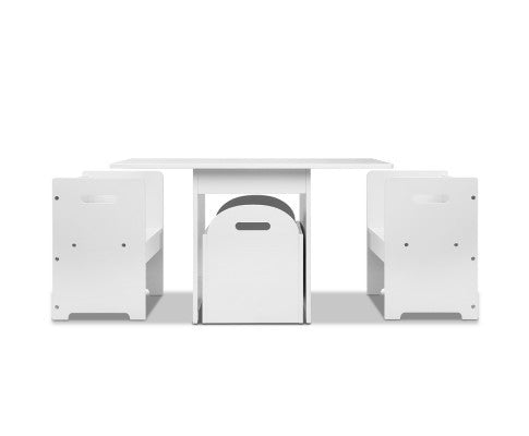 MONA KIDS TABLE AND CHAIR SET ( FUNKI-RUDY-WH) - WHITE