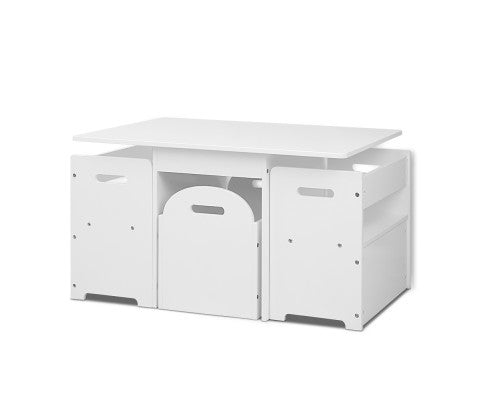 MONA KIDS TABLE AND CHAIR SET ( FUNKI-RUDY-WH) - WHITE