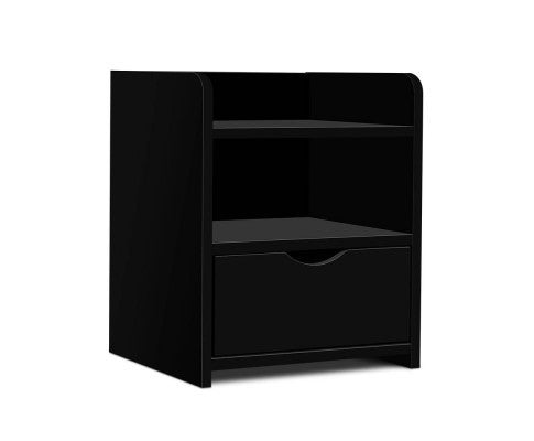 SITIO ONE DRAWER BEDSIDE TABLE (FURNI-C-BS-TOGO-BK) - BLACK