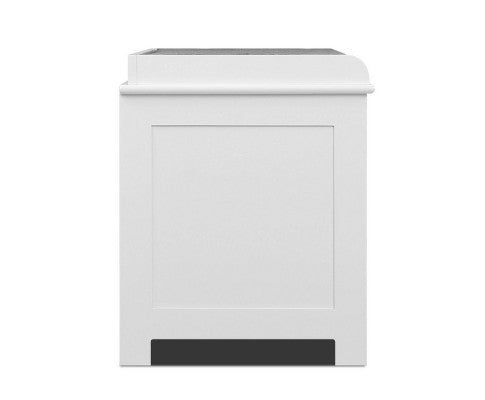 RONDA FABRIC SHOE BENCH WITH DRAWER - WHITE & GREY
